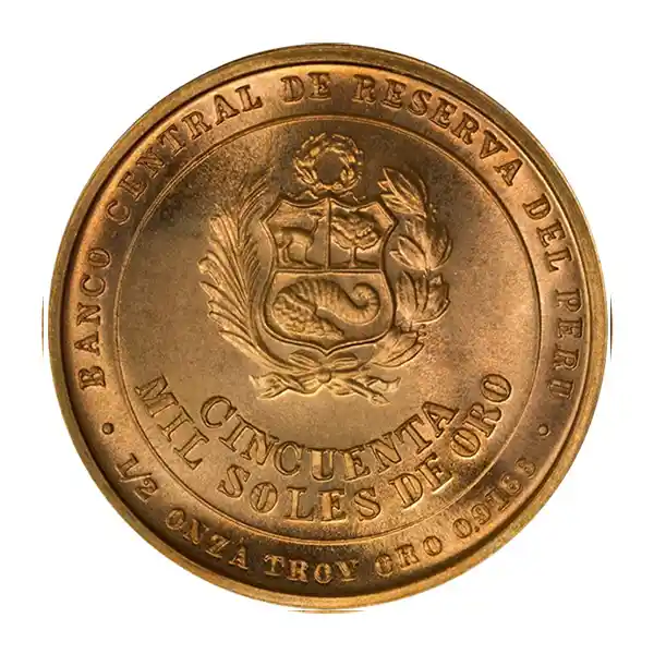 moneda de oro-la guerra del pacífico-sello